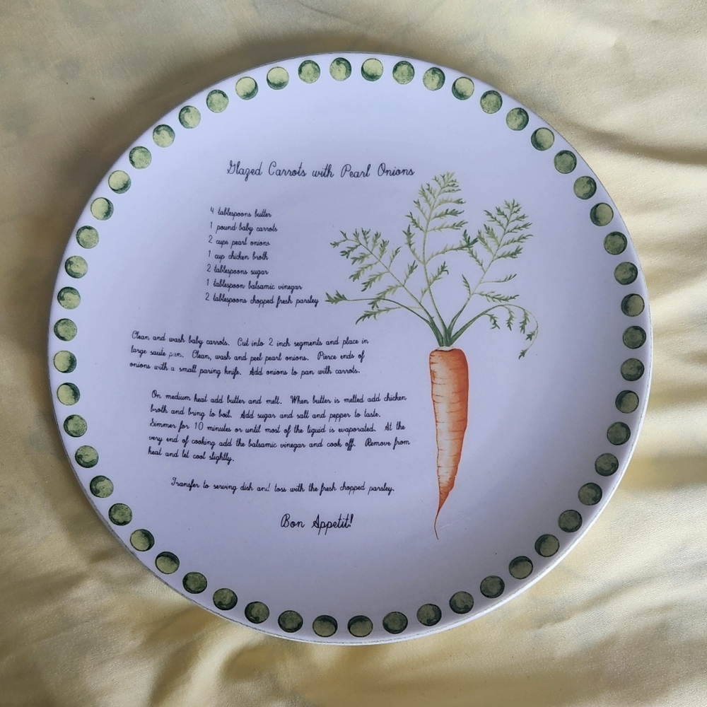Carrot Recipe Plate American Atelier At Home 8 inch Fresh 5471 Porcelain